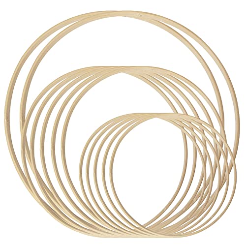 Restikiant FäNger Ringe 12 StüCke Bambus Blumen Hoop für DIY Kranz Dekor Hochzeit Kranz Dekor und Wand Behang von Restikiant