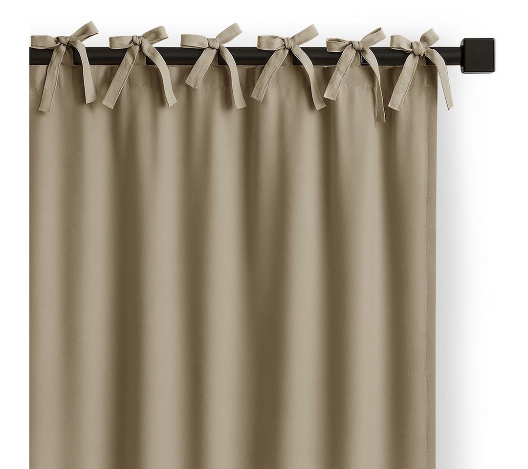 Restilo Gardine Gardine Vorhang Bindeband Einfarbig Verdunkelnd (1 St), Bindebänder, verdunkelnd, Polyestertextilien von Restilo