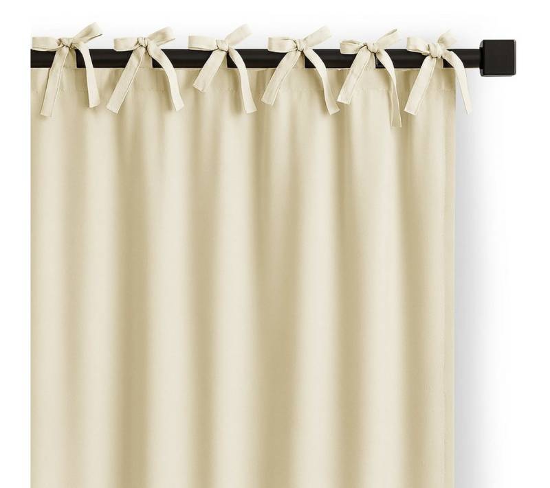 Restilo Gardine Gardine Vorhang Bindeband Einfarbig Verdunkelnd (1 St), Bindebänder, verdunkelnd, Polyestertextilien von Restilo