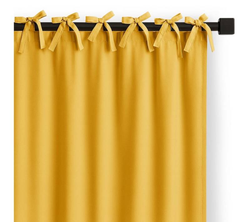 Restilo Gardine Gardine Vorhang Bindeband Einfarbig Verdunkelnd (1 St), Bindebänder, verdunkelnd, Polyestertextilien von Restilo