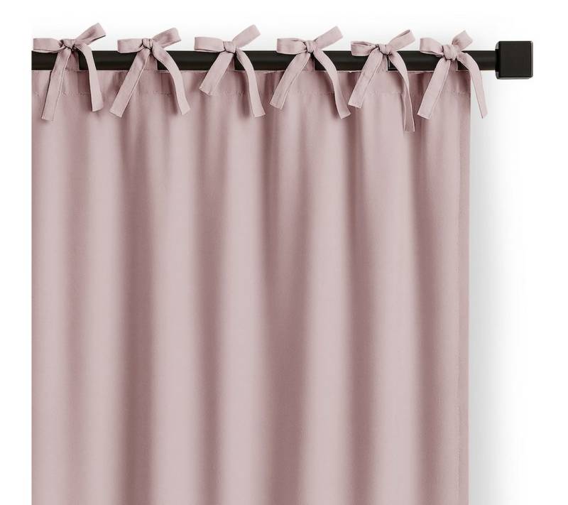 Restilo Gardine Gardine Vorhang Bindeband Einfarbig Verdunkelnd (1 St), Bindebänder, verdunkelnd, Polyestertextilien von Restilo