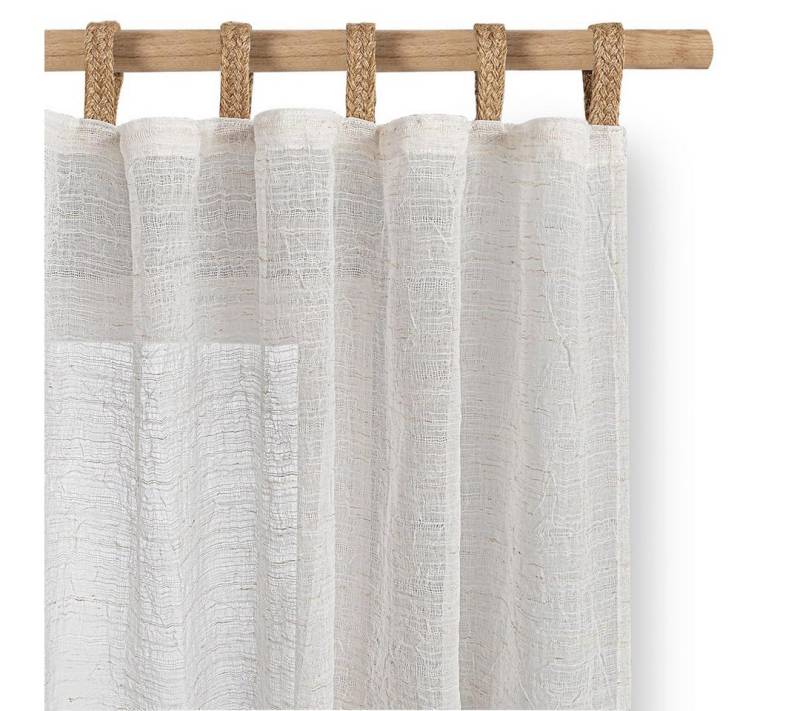 Restilo Gardine Gardine Vorhang Transparent Leinen, Schlaufen (1 St), halbtransparent, Leinen von Restilo