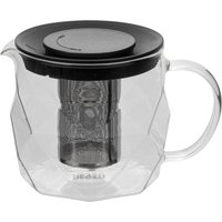RESTO Kitchenware Teekanne "Ain, hitzebeständige Glaskanne im 3D Design, Höhe 12 cm", 1 l, (4 St.), mit herausnehmbarem Filtersieb aus Edelstahl, im Geschenkkarton von Resto Kitchenware