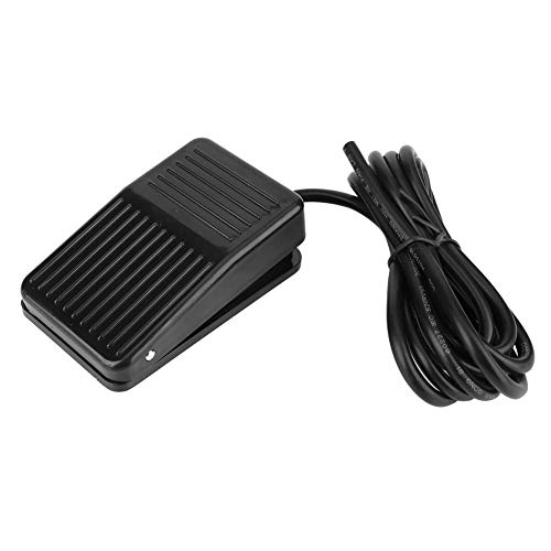 250VAC 10a Anti-Rutsch-Fußschalter, Pedal Momentary Foot Controller Pedal Control Switch Schwarz, Für Tischkreissäge, Dekupiersäge, Gehrungssäge, Elektrowerkzeuge(2m cable) von Restokki