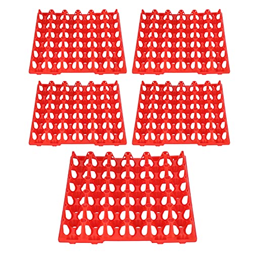 5 STÜCKE 30-Zellen-Kunststoff-Eierablage, stapelbarer Multifunktions-Eierbehälter für die Aufbewahrung und den Transport von landwirtschaftlichen Vorräten (28,7 * 28,3 cm)(rot) von Restokki