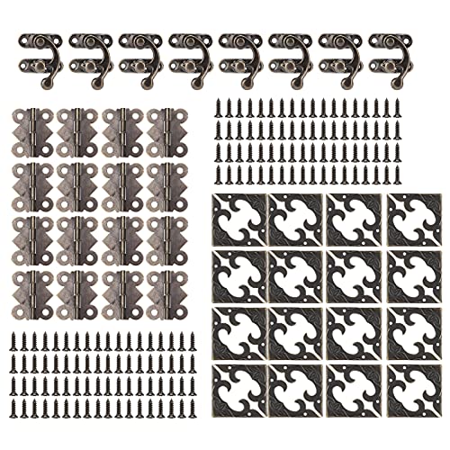 Restokki Box Hardware, Iron Retro Buckle Locks Hinges Corner Protectors Home Decor Kit von Restokki