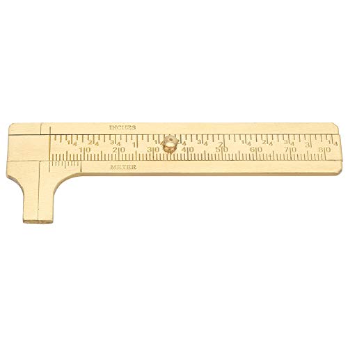 Restokki Brass Vernier Caliper Portable Brass Sliding Caliper Meter Ruler Measuring Tool for Workshop (80mm) von Restokki