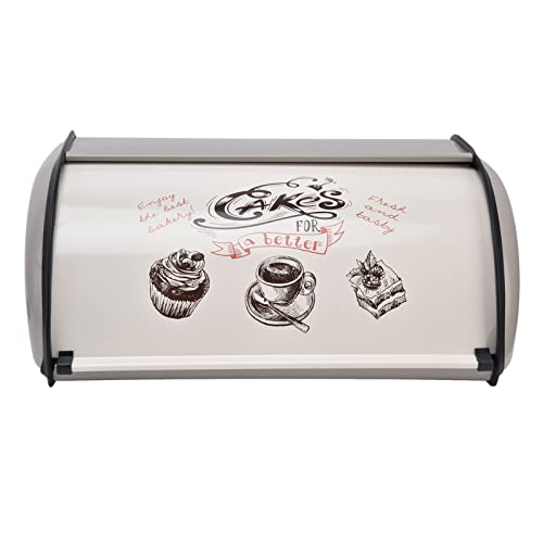 Restokki Brotkasten aus Edelstahl, Metall Brotkästen für die Küche, Brotkasten Metall, weißer Brotkasten für Küchenarbeitsplatte, Haushaltsbäckerei Restokki Brotkasten aus Edelstahl, Metall Brotkästen für die Küche, Brotkasten Metall, weißer Brotkasten für Küchenarbeitsplatte, Haushaltsbäckerei von Restokki