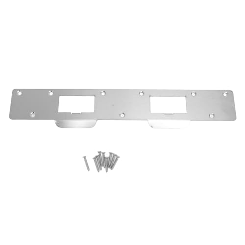 Restokki Door Strike Plate Strong Steel Security Latch for Enhanced Protection and Easy Install 1/2in to 6in Hole Center Distance (White) von Restokki