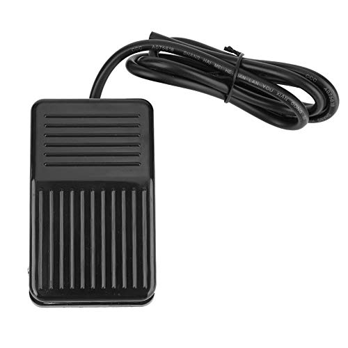 Restokki Fussschalter 250VAC 10a Anti-Rutsch-Fußschalter, Pedal Momentary Foot Controller Pedal Control Switch Schwarz, Für Tischkreissäge, Dekupiersäge, Gehrungssäge, Elektrowerkzeuge(1m cable) von Restokki