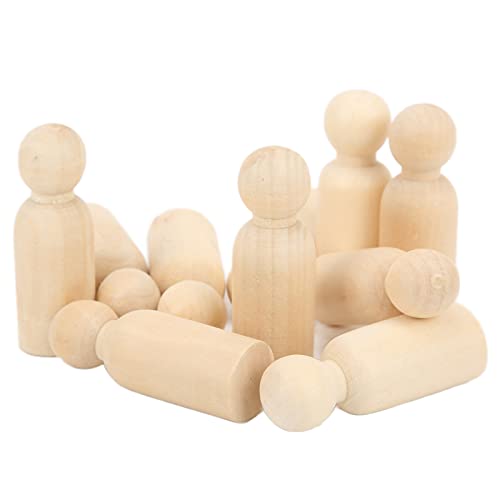 Restokki Holz Peg Puppe DIY 10 Pcs 75mm Sicher 3,0 in Handwerk Holz Puppen Entwicklung HandsOn Fähigkeiten Spielzeug (75MM boy) von Restokki