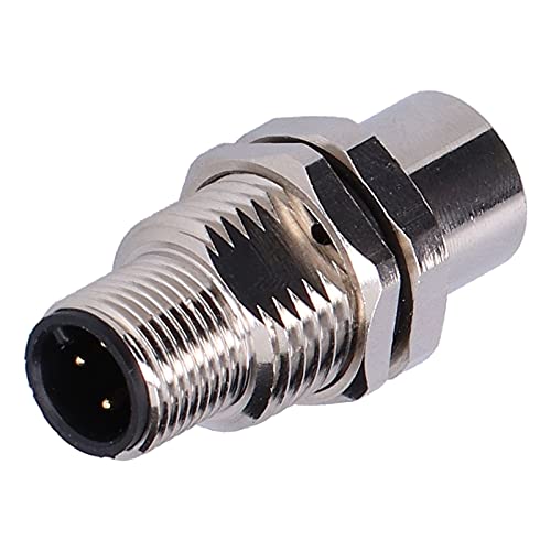 Restokki M12 4 Pin Male Connector Stecker auf Buchse, Aviation Connector IP67 Panel M12 4 poliger Stecker 4 polige Buchse mit vernickeltem Gehäuse aus Messing, AWG22 von Restokki
