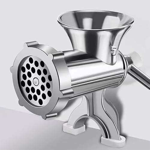 Restokki Mini Fleischwolf Manueller, Manuelle Fleischmühle, Wurstfüller Edelstahl Aluminiumlegierung Haushalt Fleischwolf Multifunktionale Küchenmaschine Kit （Type #5 21.00x14.00x9.00 cm） von Restokki