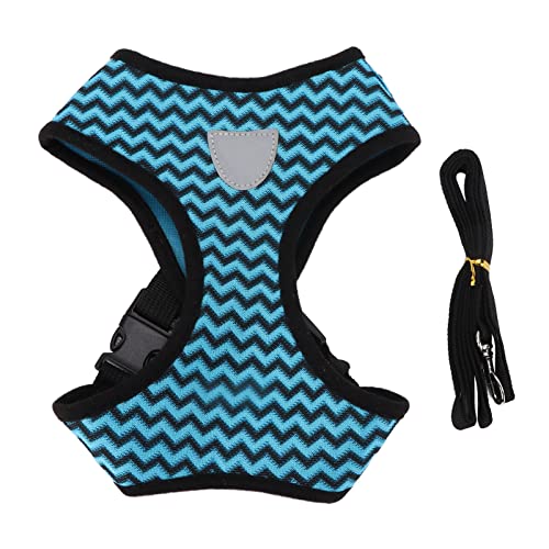Restokki PET Reflective Allgemeines Geschirr mit Traktionsseil für Katzen und kleine und mittlere Hunde reduziert die Probleme mit der Nachttime -Sichtbarkeit von Haustieren (Blue s) von Restokki