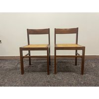 1 Von 2 Vintage Stühle, Holz Cane Stuhl, Boho Style, Esszimmerstühle, Italy Mcm Chair/Möbel, Küchenstühle, Retro von RestoreeVvintage