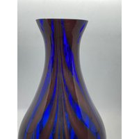 Vintage Fratelli Toso Murano Stil Vase/Vintage Vase/Blau Rote Vase/ Glasvase/ Glas Blaue Farbiges von RestoreeVvintage