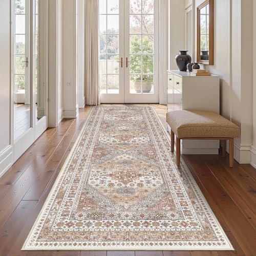 Restydon Läufer für Flur, rutschfest, lang, Badezimmerteppich, Läufer für Küche, Wohnzimmer, Schlafzimmer, weicher Vintage-Teppich für Eingangsbereich, dünne Bodenmatte für Esszimmer, Orange, 70 x 30 Restydon Läufer für Flur, rutschfest, lang, Badezimmerteppich, Läufer für Küche, Wohnzimmer, Schlafzimmer, weicher Vintage-Teppich für Eingangsbereich, dünne Bodenmatte für Esszimmer, Orange, 70 x 30 von Restydon