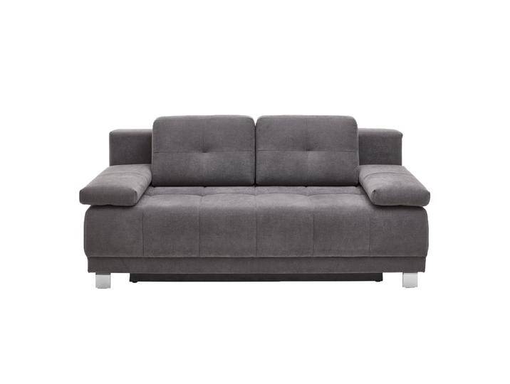 Restyl Lilo Querschläfer mit Bettkasten in grauem Flachgewebe einfarbig mit Boxspringpolsterung Fußausführung individuell wählbar von Restyl