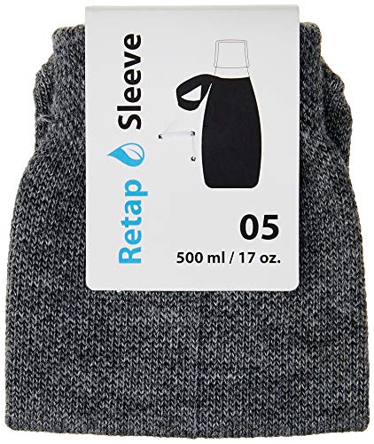 Retap 05 Flaschenhülle, quadratisches Muster, Textil, grau, 0.5 / Medium von Retap
