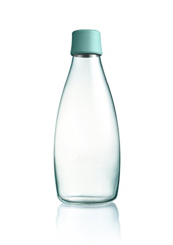 Retap Borosilikatglas Wasser Flasche, Mint blau, 0,8 Liter/groß von Retap