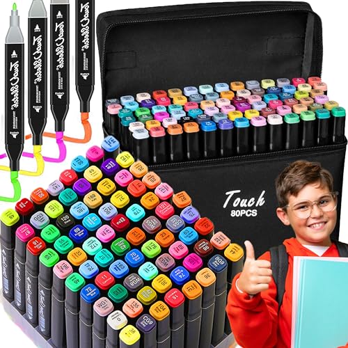 Retoo 80 Farben Marker Set Filzstifte Alkohol Permanent Stifte Set Dual Tip für Malerei Zeichnung Design Rendering Brief Manga Schwarz Tragetasche für Kinder Erwachsene Retoo 80 Farben Marker Set Filzstifte Alkohol Permanent Stifte Set Dual Tip für Malerei Zeichnung Design Rendering Brief Manga Schwarz Tragetasche für Kinder Erwachsene von Retoo