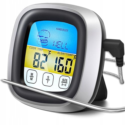Retoo Bratenthermometer Digitales Fleischthermometer Grillthermometer Küchenthermometer Ofenthermometer LCD Thermometer für BBQ Küche Grill Ofen Smoker Rotisserie Temperaturbereich bis 250°C von Retoo