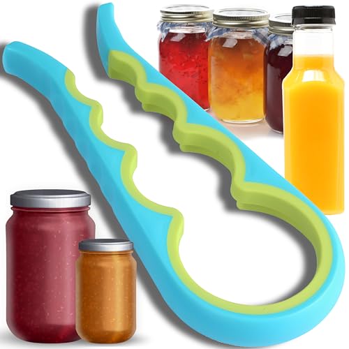Retoo Deckelöffner Glasöffner Flaschenöffner für Senioren Dosenöffner für Schwache Hände Arthritis Multi-Funktions Küchenhelfer Rutschfestem Griff Seniorenhilfe Küchenhilfe Gelb-Blau von Retoo