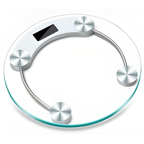 Retoo Digitale Personenwaage mit Step-On Technologie & Hochpräzise Sensoren aus gehärtetem Glas, Waage Personen mit LCD-Display Bis 180Kg & Genauigkeit 100 Gr, Gewichtswaage kg/lbs/St (Transparent) von Retoo