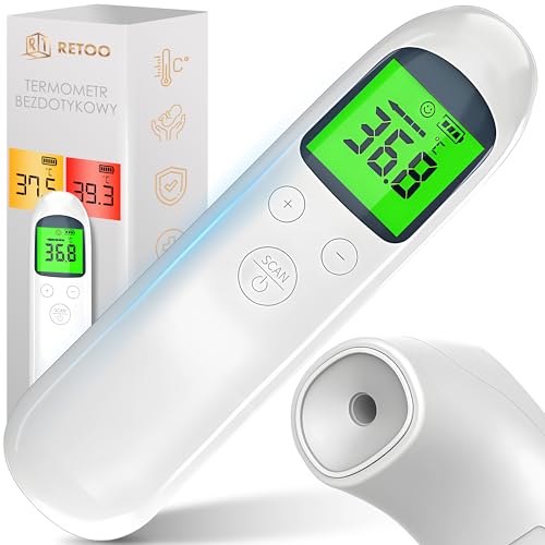 Retoo Fieberthermometer Stirnthermometer Digitales Thermometer Infrarot für Babys und Erwachsene Temperaturmessgerät Hygienisch LCD Anzeige 32 Speicherabruf Weiß Retoo Fieberthermometer Stirnthermometer Digitales Thermometer Infrarot für Babys und Erwachsene Temperaturmessgerät Hygienisch LCD Anzeige 32 Speicherabruf Weiß von Retoo