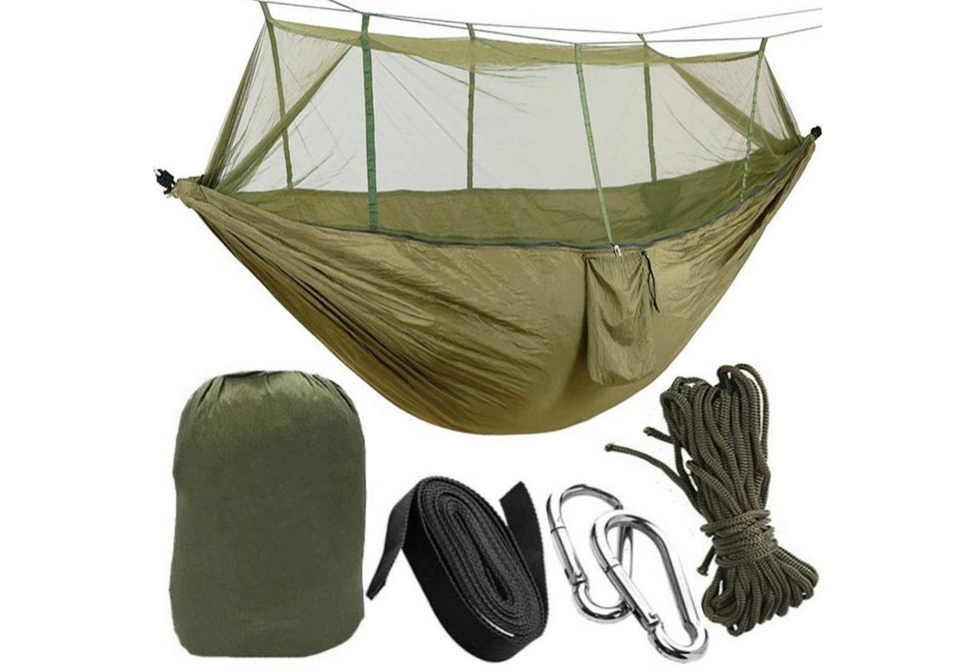 Retoo Hängematte Hängematte Zeltplane Camping Moskitonetz Outdoor Hammock Zelt Tasche (Packung, Hängematte, 2 Rieme, 2 solide Karabiner, Transportabdeckung), Maximale Belastung: 00 kg,Gesamtbreite: 140 cm,Gesamtlänge: 260 cm von Retoo