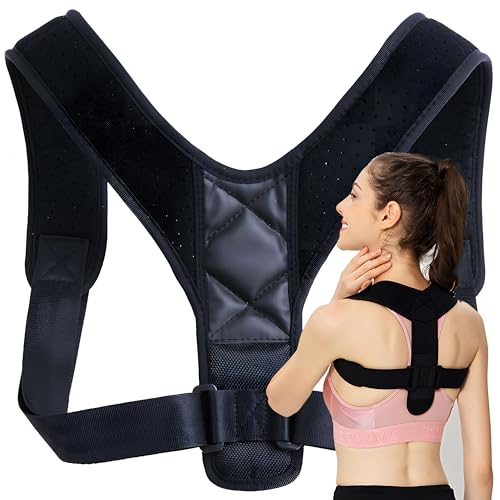 Retoo Haltungskorrektur Geradehalter Rücken Rückenstabilisator mit Verstellbarem Gurt Rückenstütze für Damen und Herren Posture Haltung Korrektur Klettverschluss Universalgröße Schwarz von Retoo