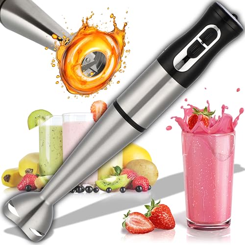 Retoo Elektrische Stabmixer Pürierstab 1200W Handrührer Handrührgerät Zerkleinerer für Milchshake Smoothies Püree Sauce Blender Elektrisch Shake Mixer Stufenlos Geschwindigkeiten Portable von Retoo