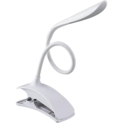 Retoo Leselampe Buch Klemme USB Wiederaufladbare Buchlampe 360° Flexibel Klemmleuchte mit 14 LEDs Stufenlose Helligkeit Nachtlesen Bettlampe für Reise Bett Studieren Arbeiten Lange Laufzeit Weiß von Retoo