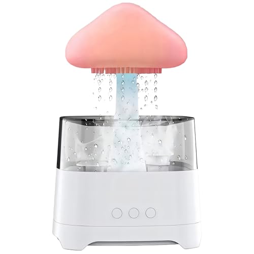 Retoo Luftbefeuchter Diffusor für ätherische Öle Nachttischlampe Aromathera-pie 7 Farben Nachtlicht Regenwolken Duftlampe Lampe für Raum Schlafzimmer Kinderzimmer 300 ml 5W 3 Duftöle von Retoo