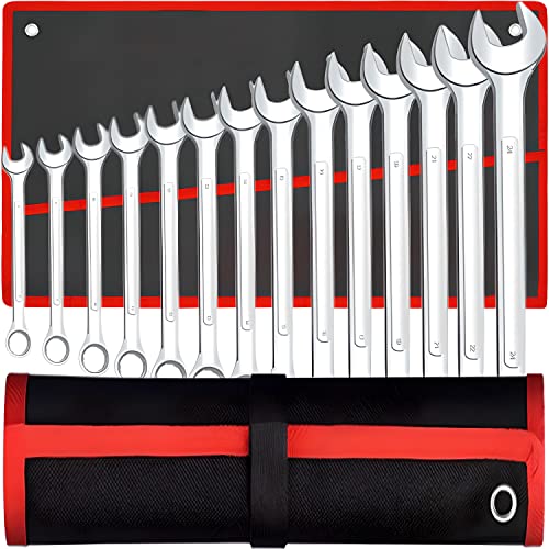 Retoo Maulschlüssel Set Maul-Ringschlüssel-Satz Ratschenschlüssel 14 tlg SW 8-24 mm Gabelringschlüssel Rolltasche Handwerkzeuge Schraubenschlüssel Chrom-Vanadium-Stahl Retoo Maulschlüssel Set Maul-Ringschlüssel-Satz Ratschenschlüssel 14 tlg SW 8-24 mm Gabelringschlüssel Rolltasche Handwerkzeuge Schraubenschlüssel Chrom-Vanadium-Stahl von Retoo