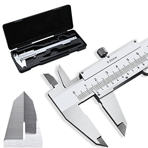 Retoo Messschieber Analog 150 mm aus Stahl mit Feststellschraube, Spritzwassergeschützt und staubdicht, Vernier Messgerät für den Hausgebrauch, Präzisions-Messgerät ideal für Zuhause von Retoo