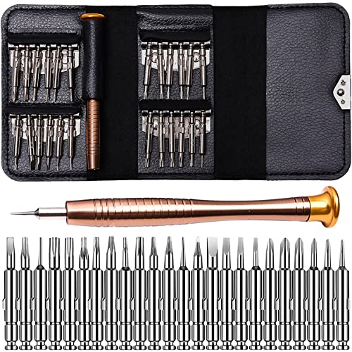 Retoo Mini Schraubendreher Set 25 teilig Präzisions Magnetisierbar Wechseleinsätze Werkzeugset Screwdriver Kit Reparatur Schraubendrehersatz für Handy Laptop PC Tablet Brillen Schwarz-Silber von Retoo