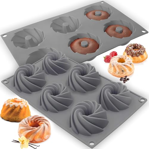 Retoo Muffinform Silikon Muffinblech für 6 Muffins Backform Silikonfrom Anti-haftbeschichtet Backblech Muffinförmchen Formen Cupcake Brownies Pud-ding Kuchen 27,8 x 16,7 x 3 cm Grau von Retoo