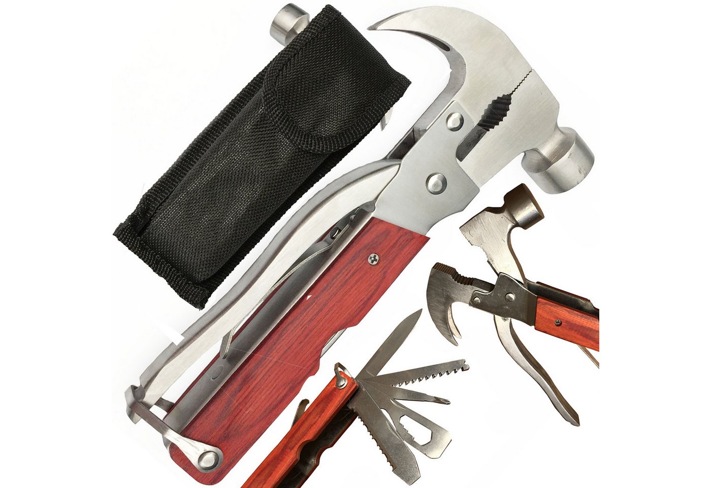 Retoo Multitool Multitool Multifunktionswerkzeug Zange Messer Hammer Camping Outdoor, (Set, Mehrfachwerkzeug, Unterricht in Deutsch), Vielseitigkeit, Praktikabilität, Robuste Verarbeitung, Notfallwerkzeug von Retoo