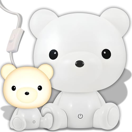 Retoo Nachtlicht Kinder Bär, Nachtlampe Baby mit 3 Farben, Tierlampe für Mädchen Jungen Kinderzimmer Schlafzimmer Wohnzimmer, Baby Nachtleuchte Deko Geschenk von Retoo