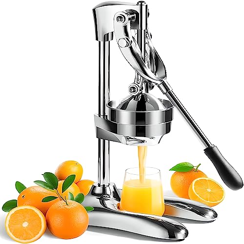 Retoo Saftpresse Manuell, Professioneller Zitrus-Entsafter, Rostfreier Edelstahl, Metall-Zitronenpresse, Zitruspresse und Orangenpresse, Lemon Orange Squeezer Juicer von Retoo