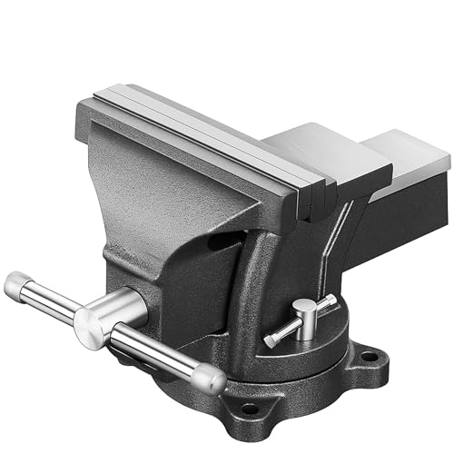 Retoo Schraubstock 125 mm Spannweite Tischschraubstock drehbar Werkbank Hochwertige massive Sicheres Stahlbacken Parallelschraubstock Feststehend von Retoo