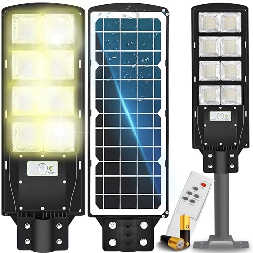 Retoo Solar Straßenlampe mit Motion Sensor, Wasserdichtes 6000K Weiß LED Straßenlaterne mit Fernbedienung, Sicherheitslicht für Außen Dämmerung bis zum Morgengrauen für Parkplatz, Hof, Garage (360) Retoo Solar Straßenlampe mit Motion Sensor, Wasserdichtes 6000K Weiß LED Straßenlaterne mit Fernbedienung, Sicherheitslicht für Außen Dämmerung bis zum Morgengrauen für Parkplatz, Hof, Garage (360) von Retoo