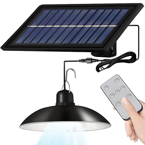 Retoo Solarlampen Hängelampe für Außen LED Solar Hängeleuchten Wasserdichte Solarpanel-Leuchte für Outdoor Solarleuchten Hängend LED für Garten, Balkon Terrasse Garage Pavillon Schwarz von Retoo