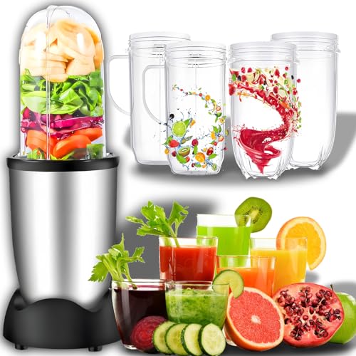 Retoo Standmixer, Blender Elektrisch, Shake, Mixer, 250W, KunststoffFlasche, Spülmaschinenfest, Zwei,Trinkbecher, 470ml,Kunststoff Flasche, Edelstahl von Retoo