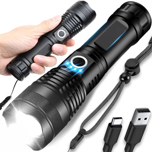 Retoo Taschenlampe LED Extrem Hell 5000 Lumen Zoombare Handlampe mit 5 Modi Taktische Taschenlampen Reichweite 1500m Aufladbar USB C Batteriebetrieben/Akku Wasserdichte für Outdoor Camping Wandern Retoo Taschenlampe LED Extrem Hell 5000 Lumen Zoombare Handlampe mit 5 Modi Taktische Taschenlampen Reichweite 1500m Aufladbar USB C Batteriebetrieben/Akku Wasserdichte für Outdoor Camping Wandern von Retoo