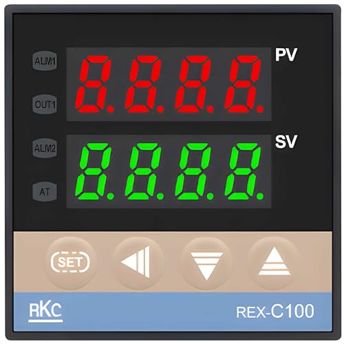 Retoo Temperaturregler Temperaturthermostat, REX-C100, Programmierbar, Temperatursensor, Thermosta, Controller, LCD Display, Thermostatschalter 1m Sonde, -50-110 Celsius, Alarm, AC 110V-220V von Retoo