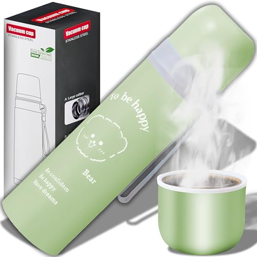 Retoo Thermosflasche 500 ml Isolierflasche Mobiler Kaffeebecher Thermobecher Isolierbecher Verschluss Edelstahl Grün von Retoo