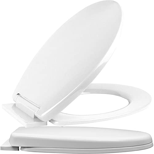 Retoo Toilettendeckel mit Absenkautomatik Antibakteriell Oval Klodeckel Klobrille WC Sitz Toilettensitz einfache Montage & Reinigung Deckel Premium Toilet Seat Quick-Release-Funktion Weiß von Retoo