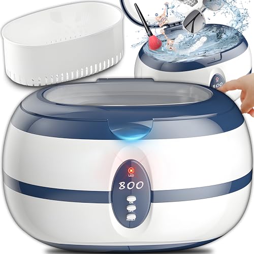 Retoo Ultraschallreiniger Ultraschallreinigungsgerät Ultraschall-Schmuck-Reiniger Ultraschallgerät 600ml 35W für Brillen Fingerringe Münzen Zahnersatz Uhren 40kHz Ultrasonic Cleaner Reinigungskorb von Retoo